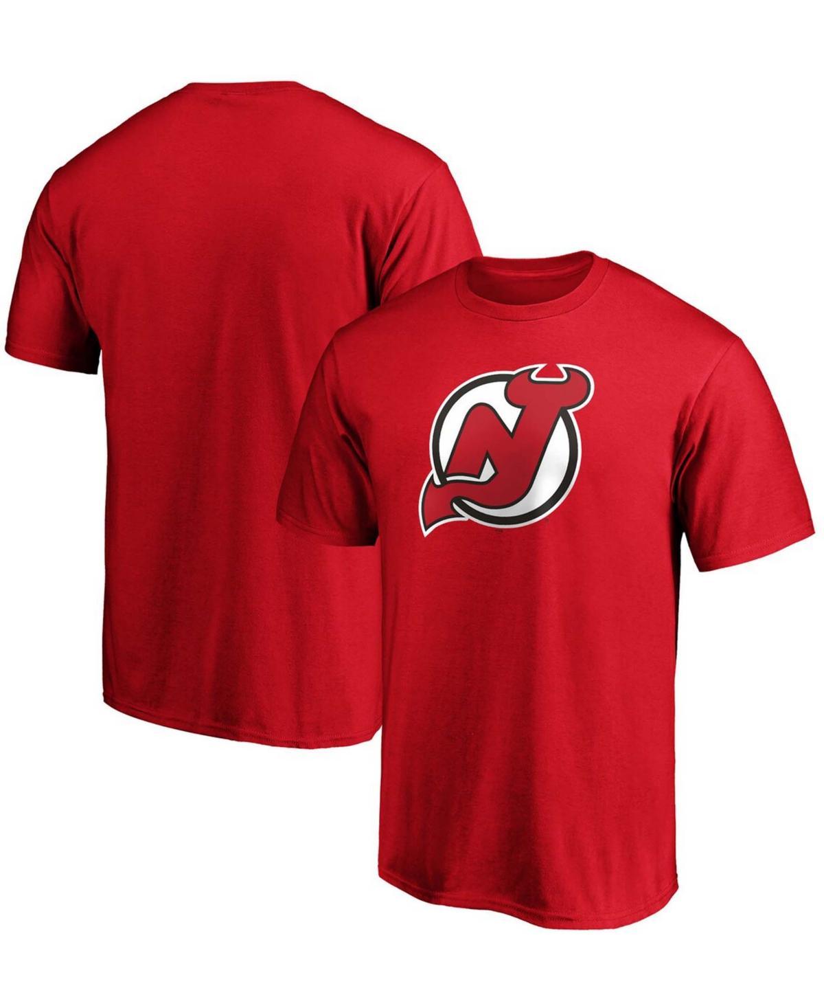 Mens Red New Jersey Devils Team Primary Logo T-shirt Product Image