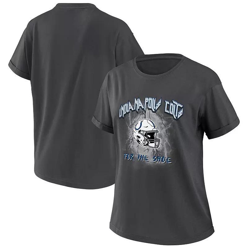 Womens WEAR by Erin Andrews Charcoal Carolina Panthers Boyfriend T-Shirt Product Image