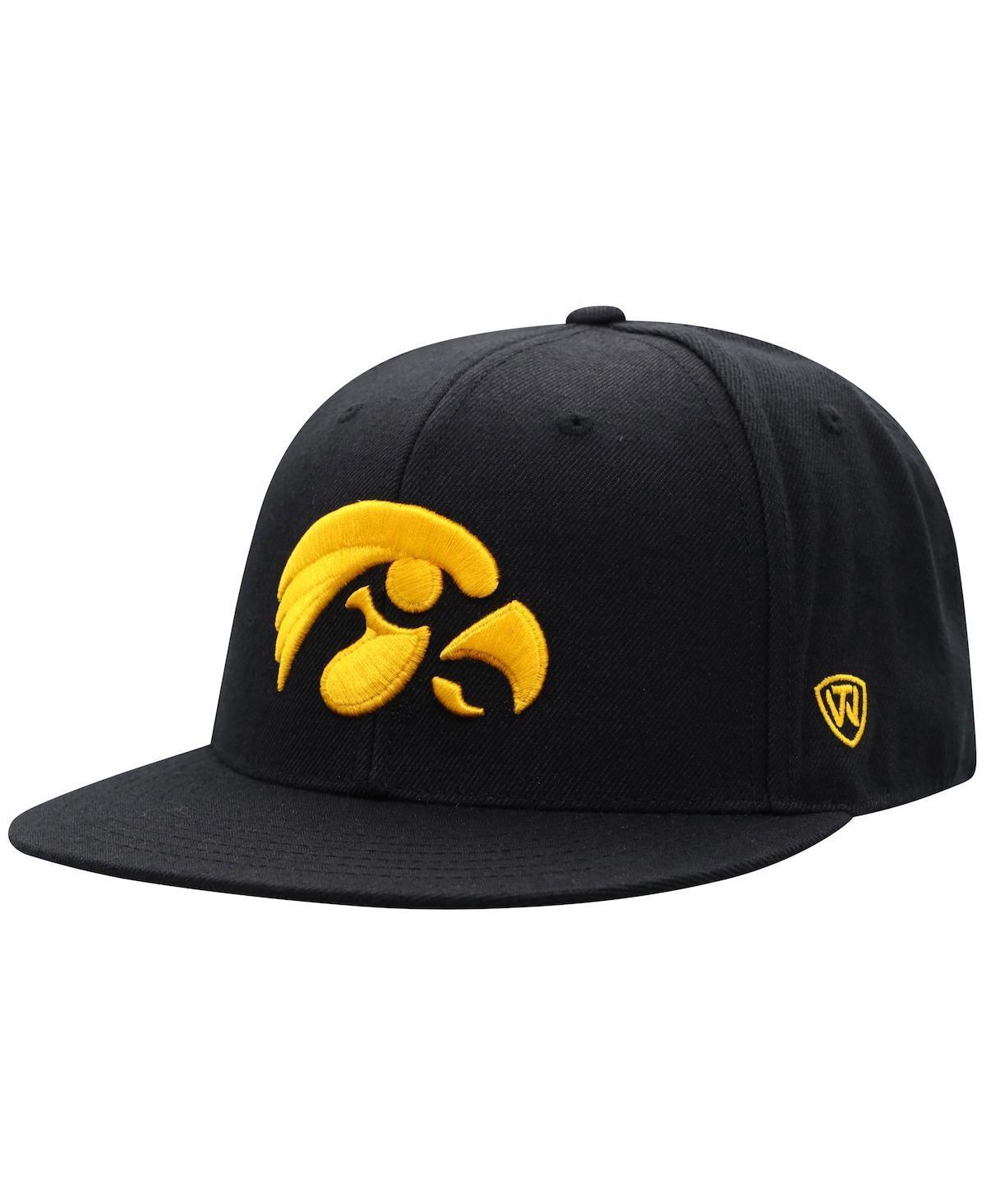 Mens Top of the World Black Iowa Hawkeyes Team Color Fitted Hat Product Image