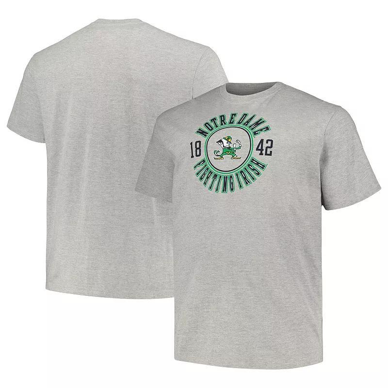 Mens Champion Heather Gray Notre Dame Fighting Irish Big & Tall Circle Logo T-Shirt Product Image