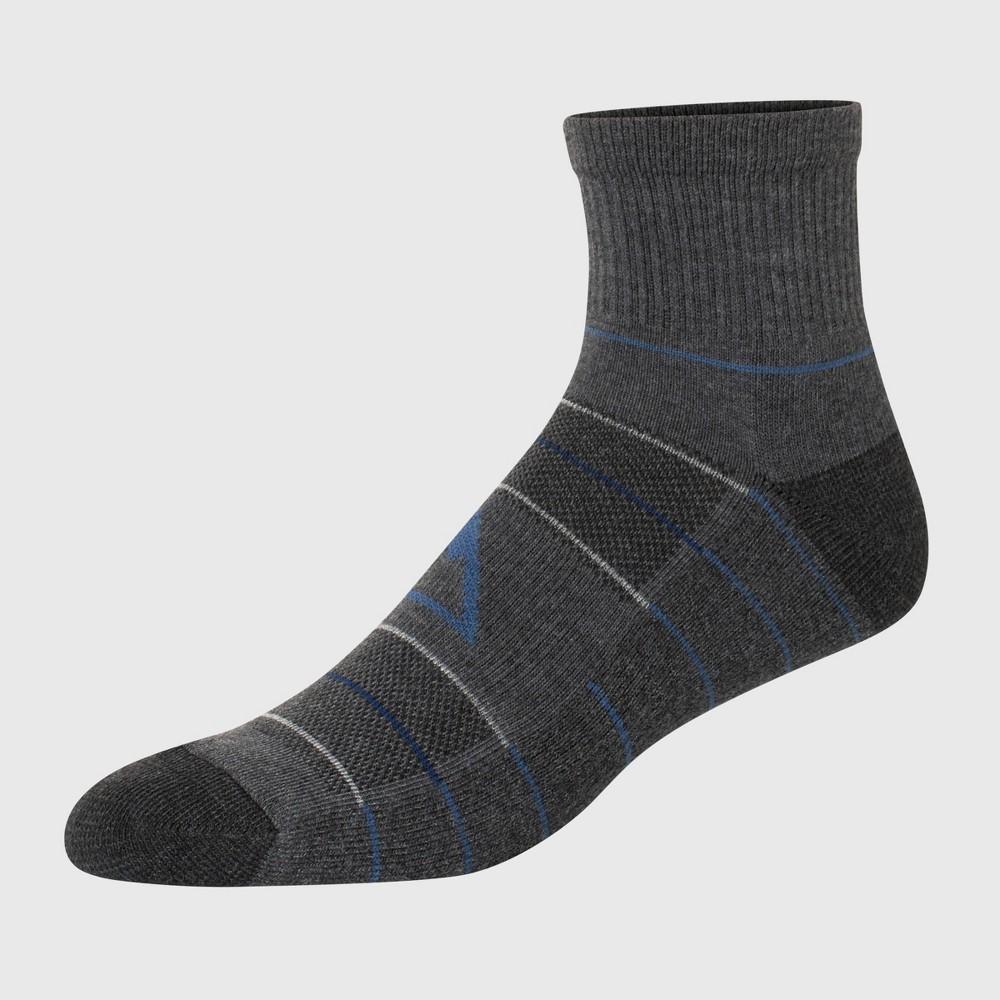 Hanes Premium Mens Striped City Streets Explorer Ankle Socks 3pk - Gray 6-12 Product Image