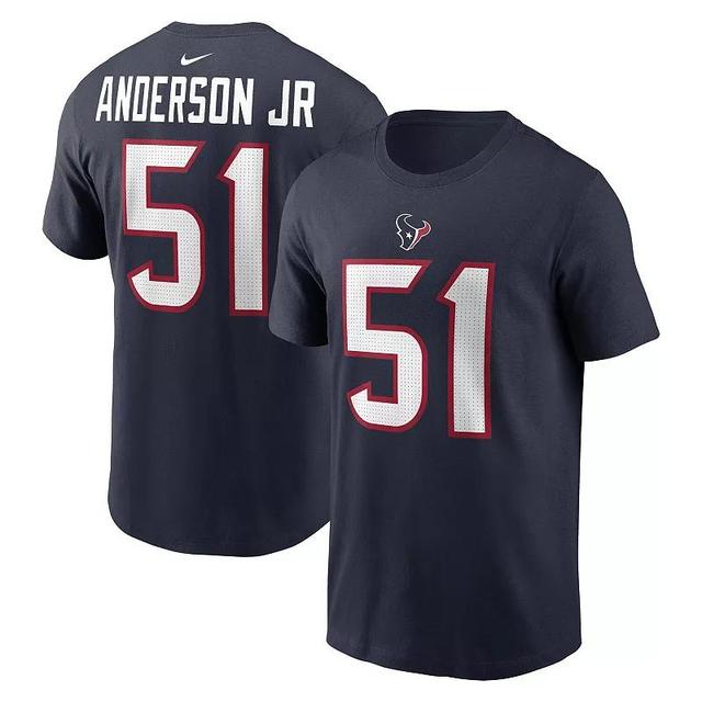 Mens Nike Will Anderson Jr. Navy Houston Texans 2023 Nfl Draft First Round Pick Player Name and Number T-shirt Product Image