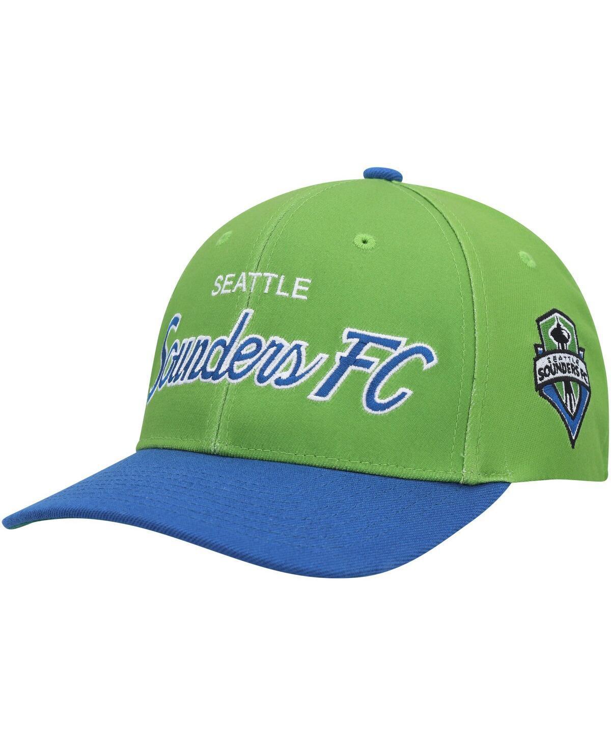 Mens Mitchell & Ness Seattle Sounders FC Team Script 2.0 Stretch Snapback Hat Product Image