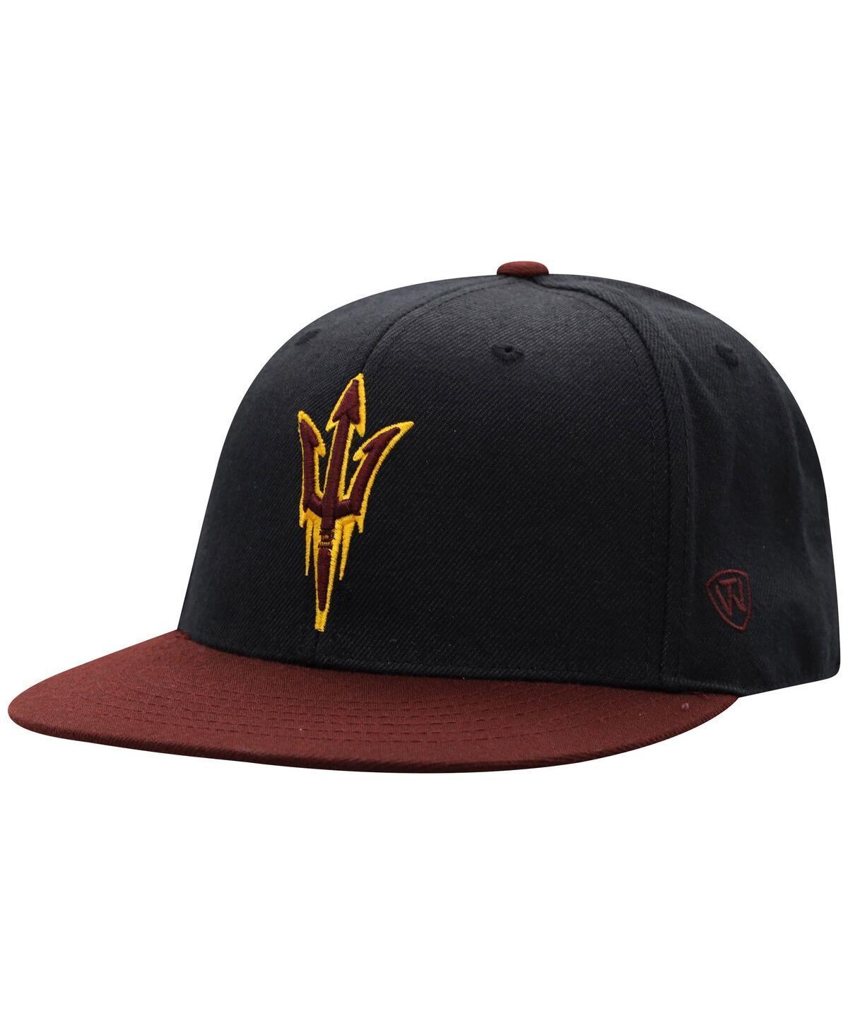 Mens Top of the World Black Arizona State Sun Devils Team Color Two-Tone Fitted Hat - Black Product Image