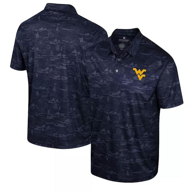 Mens Colosseum West Virginia Mountaineers Daly Print Polo Blue Product Image