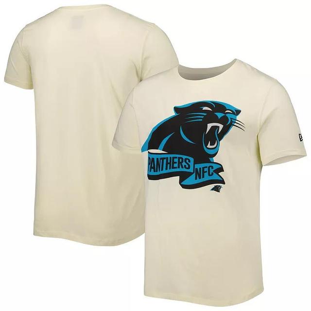 Mens New Era Cream Carolina Panthers Sideline Chrome T-Shirt Product Image