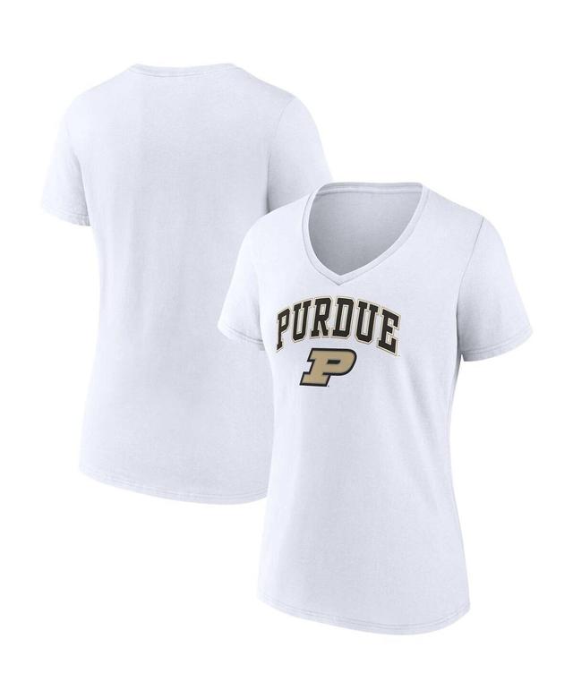 Womens Fanatics White Purdue Boilermakers Evergreen Campus V-Neck T-shirt Product Image