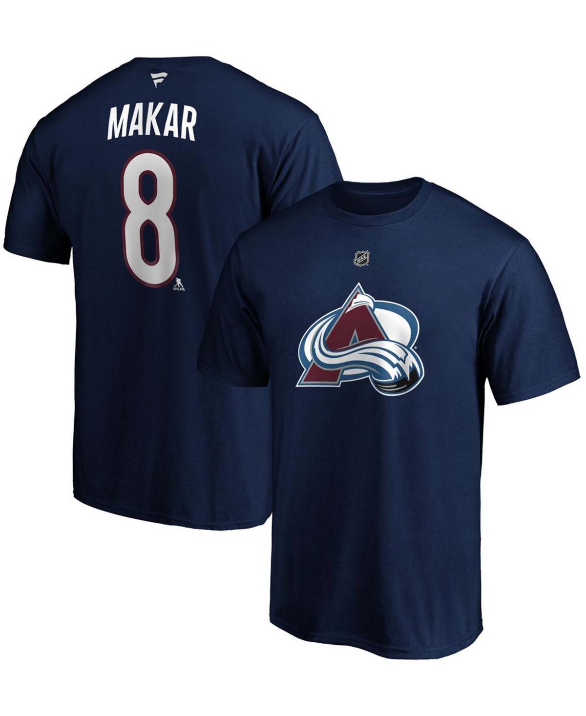 Mens Cale Makar Navy Colorado Avalanche Authentic Stack Name and Number Team T-shirt Product Image