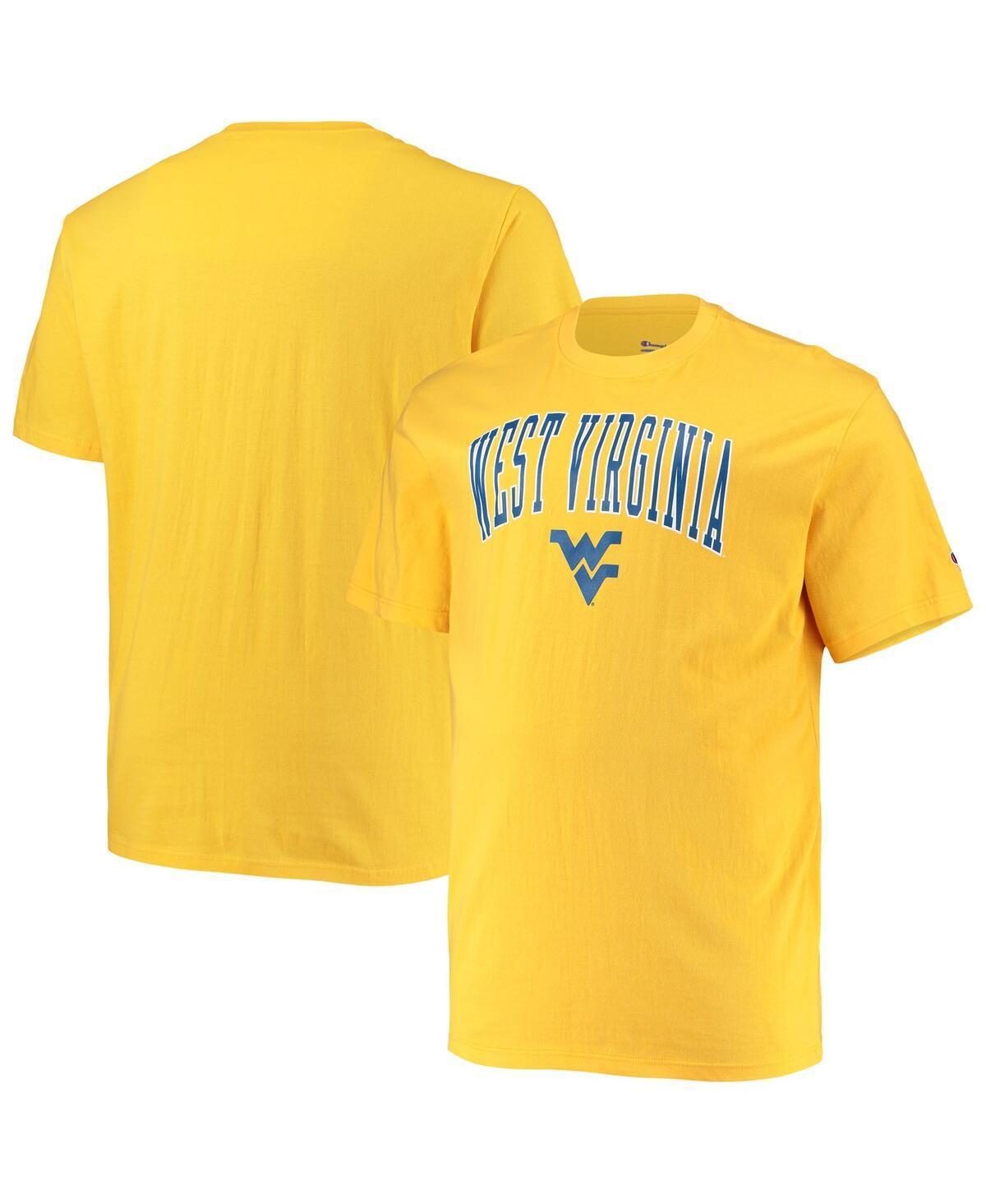 Mens Champion Gold West Virginia Mountaineers Big and Tall Arch Over Wordmark T-shirt Product Image