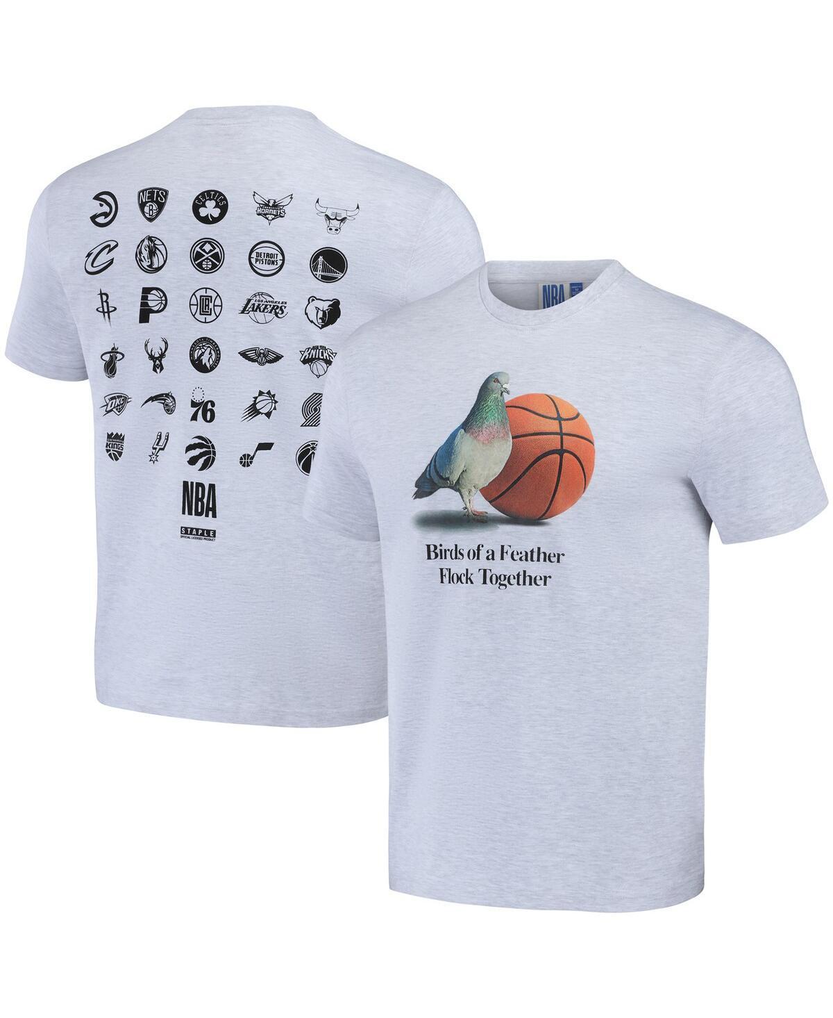 Mens Nba x Staple Heather Gray All Teams Birds of a Feather T-shirt Product Image