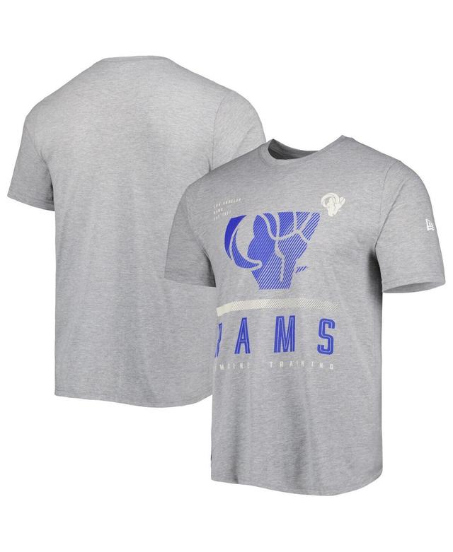 Mens New Era Heathered Gray Los Angeles Rams Combine Authentic Red Zone T-shirt Product Image