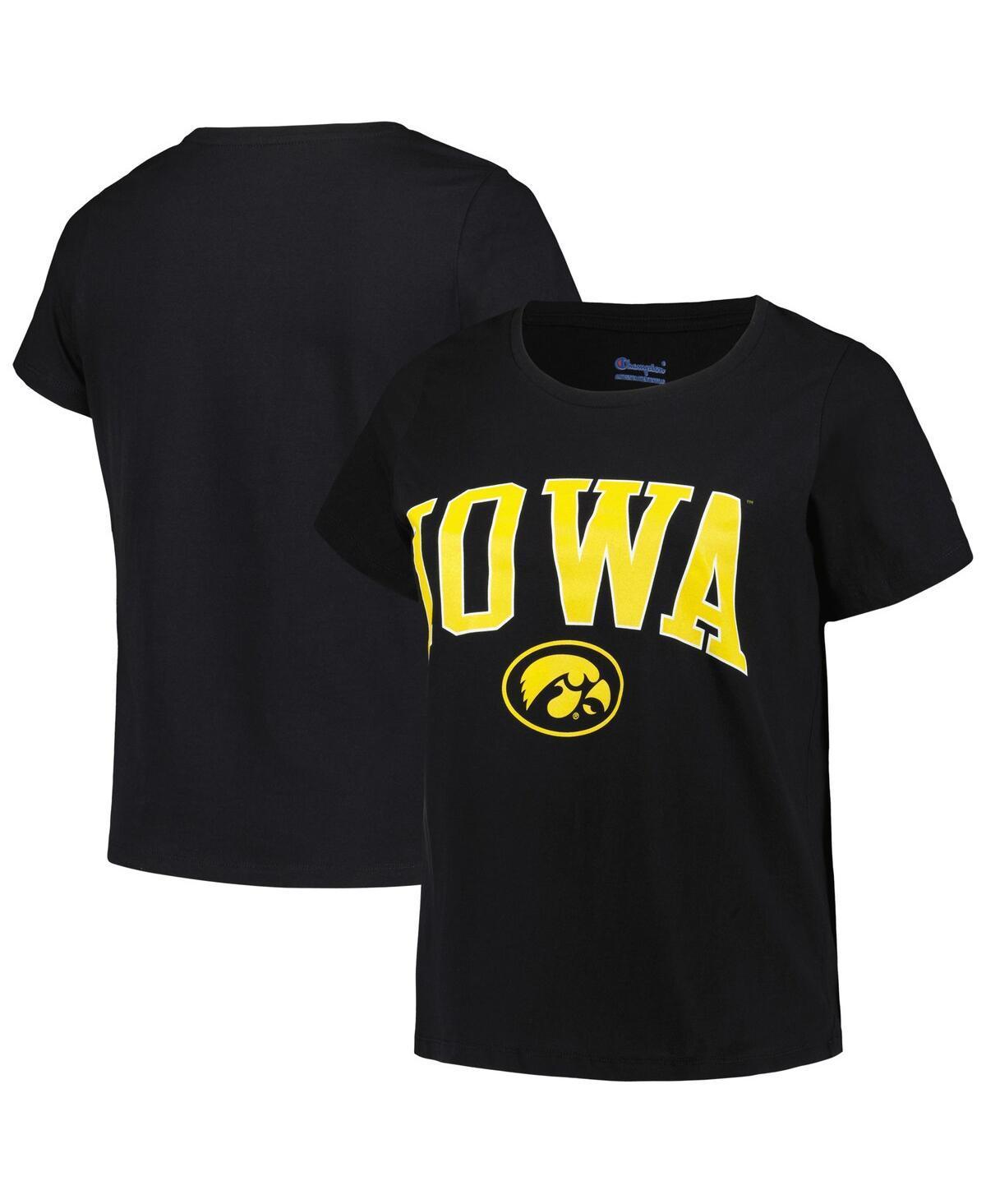 Womens Profile Black Iowa Hawkeyes Plus Size Arch Over Logo Scoop Neck T-shirt Product Image