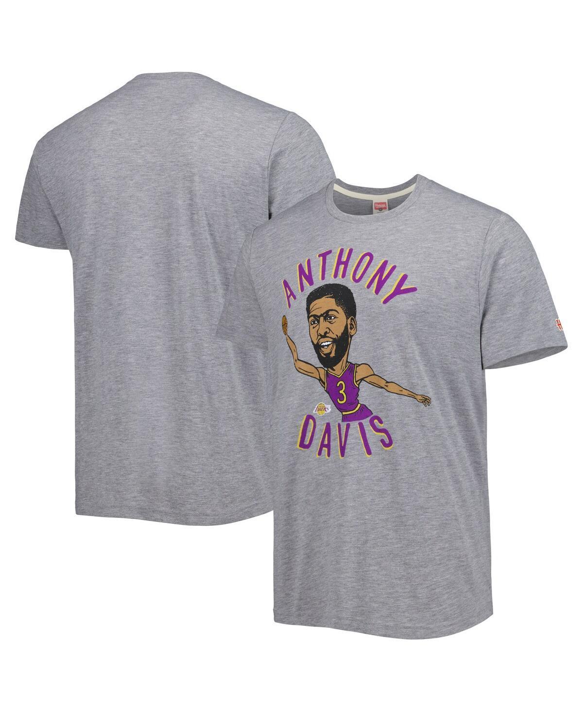 Mens Homage Anthony Davis Gray Los Angeles Lakers Caricature Tri-Blend T-Shirt Product Image