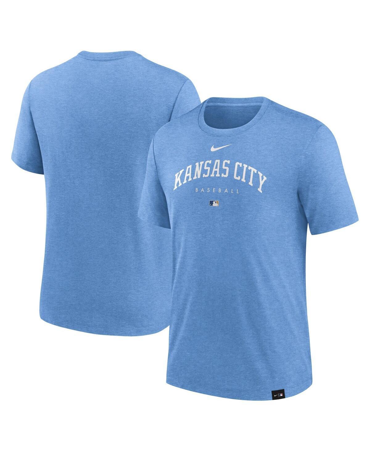 Mens Nike Heather Light Blue Kansas City Royals Authentic Collection Early Work Tri-Blend Performance T-shirt Product Image