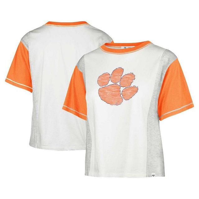 Womens 47 Brand White Distressed Clemson Tigers Premier Tilda T-shirt Product Image