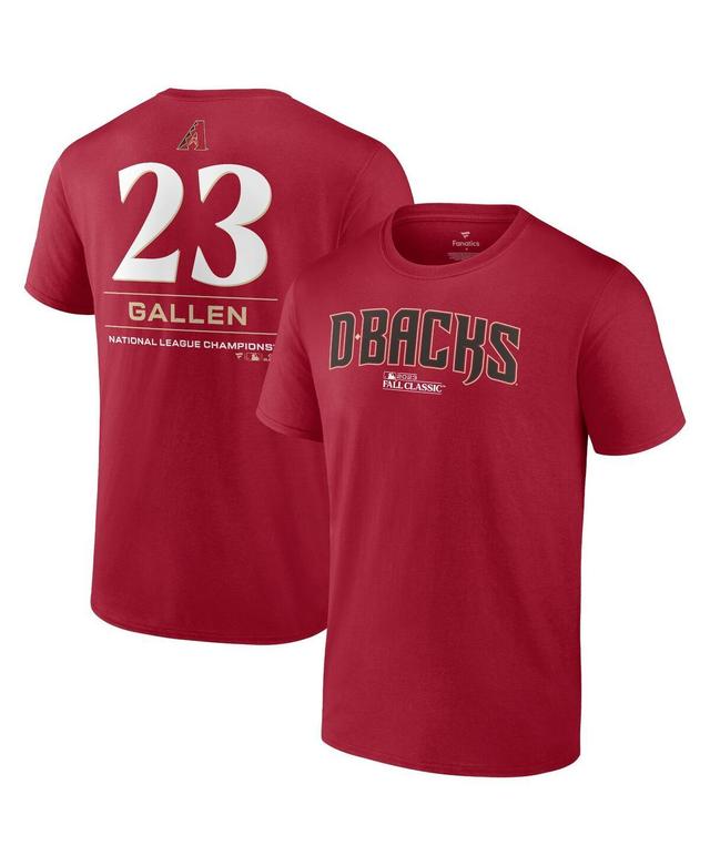 Mens Fanatics Zac Gallen Red Arizona Diamondbacks 2023 World Series Name and Number T-shirt Product Image