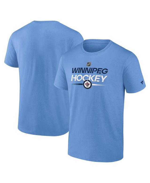 Mens Fanatics Branded Blue Winnipeg Jets Authentic Pro Wordmark Alt Logo T-Shirt Product Image