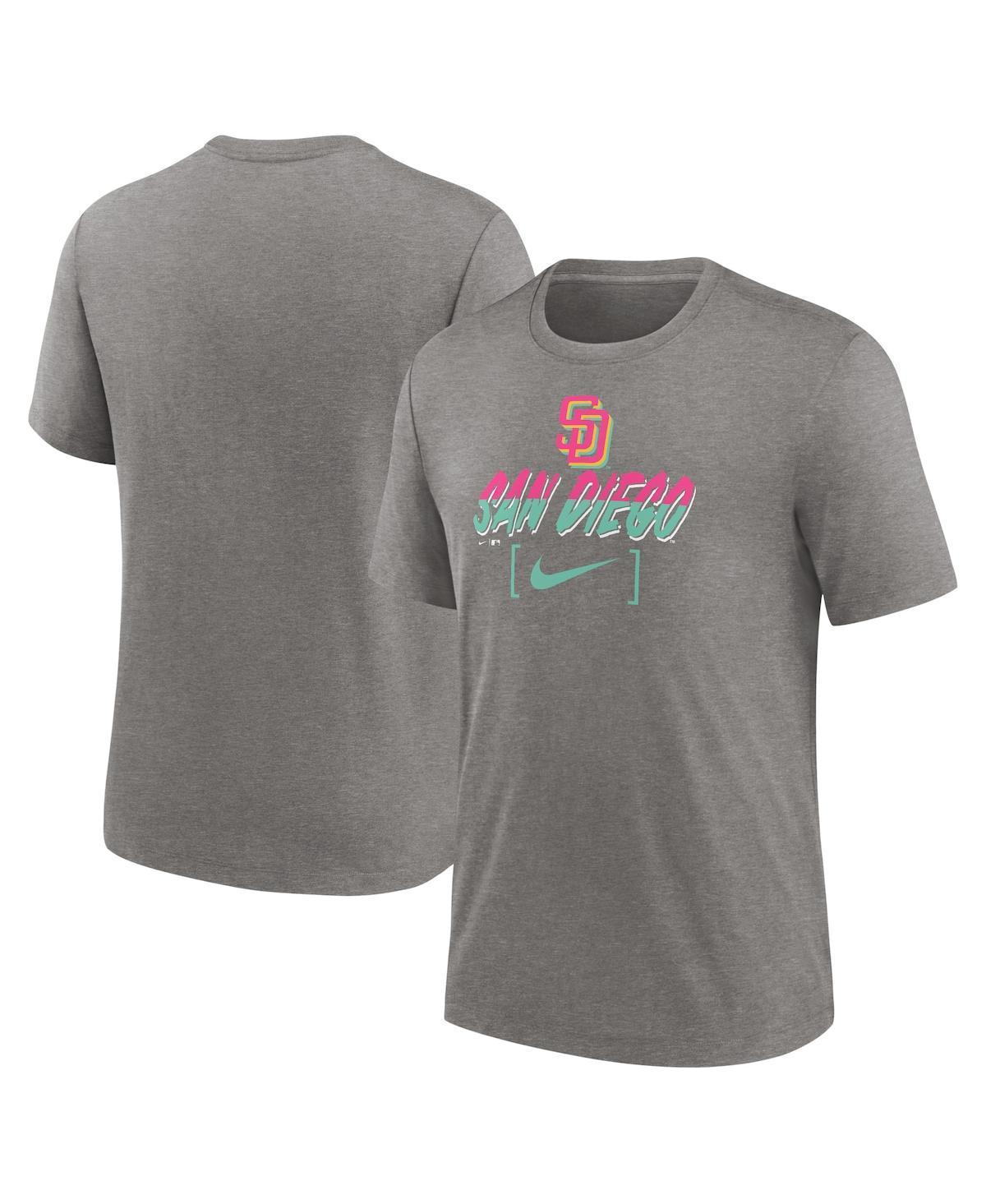 Nike Mens Heather Charcoal San Diego Padres City Connect Tri-Blend T-Shirt Product Image