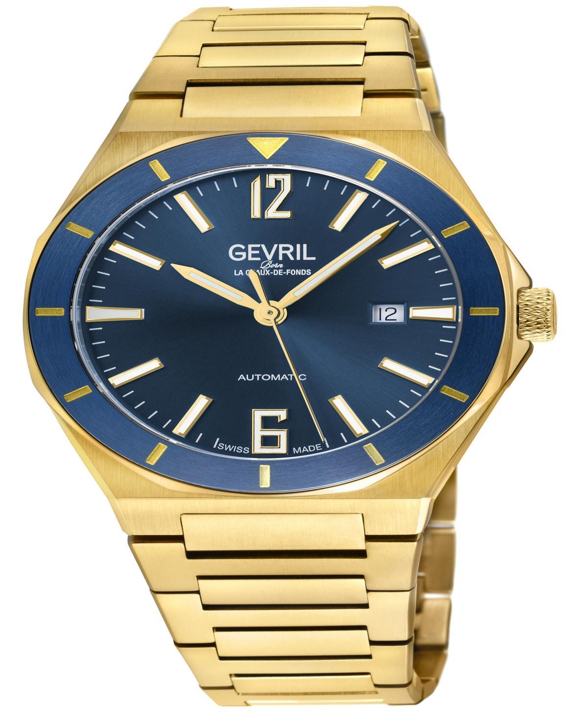 Gevril Mens High Line Gold-Tone Stainless Steel Watch 43mm - Gold Product Image