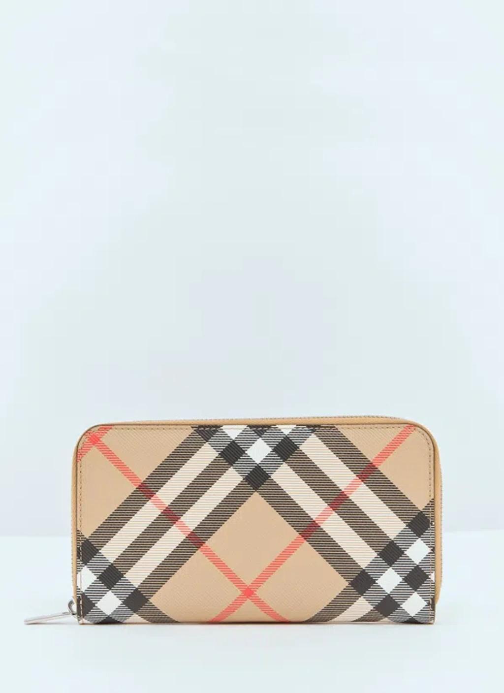 BURBERRY Check Long Wallet In Beige Product Image