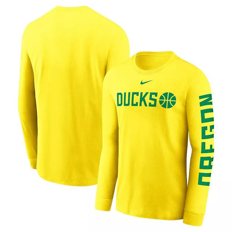 Mens Nike Oregon Ducks Basketball Icon Two-Hit Long Sleeve T-Shirt Product Image