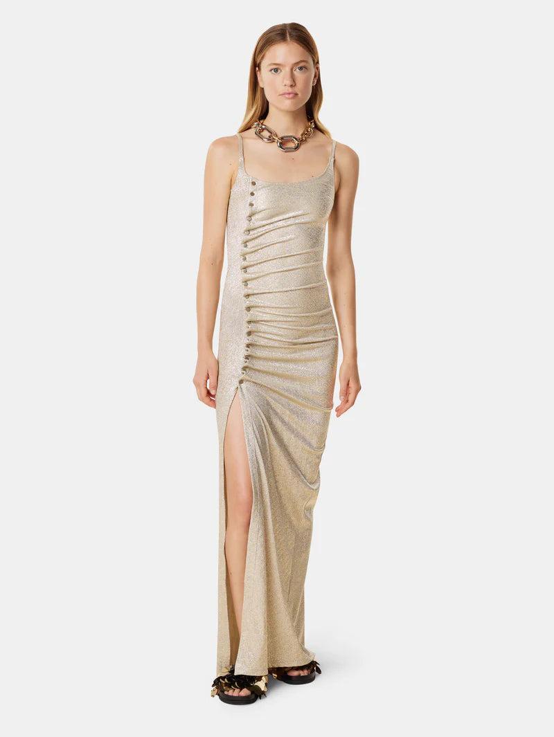 Gold Long Dress in Lurex Product Image