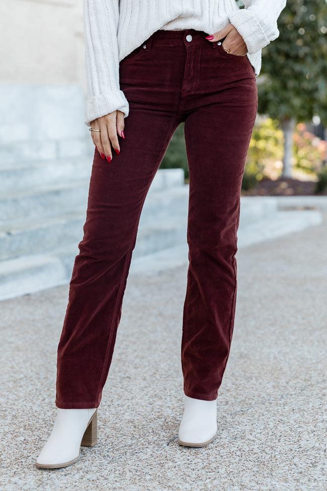 On The Run Brown Velvet Jeans FINAL SALE Product Image