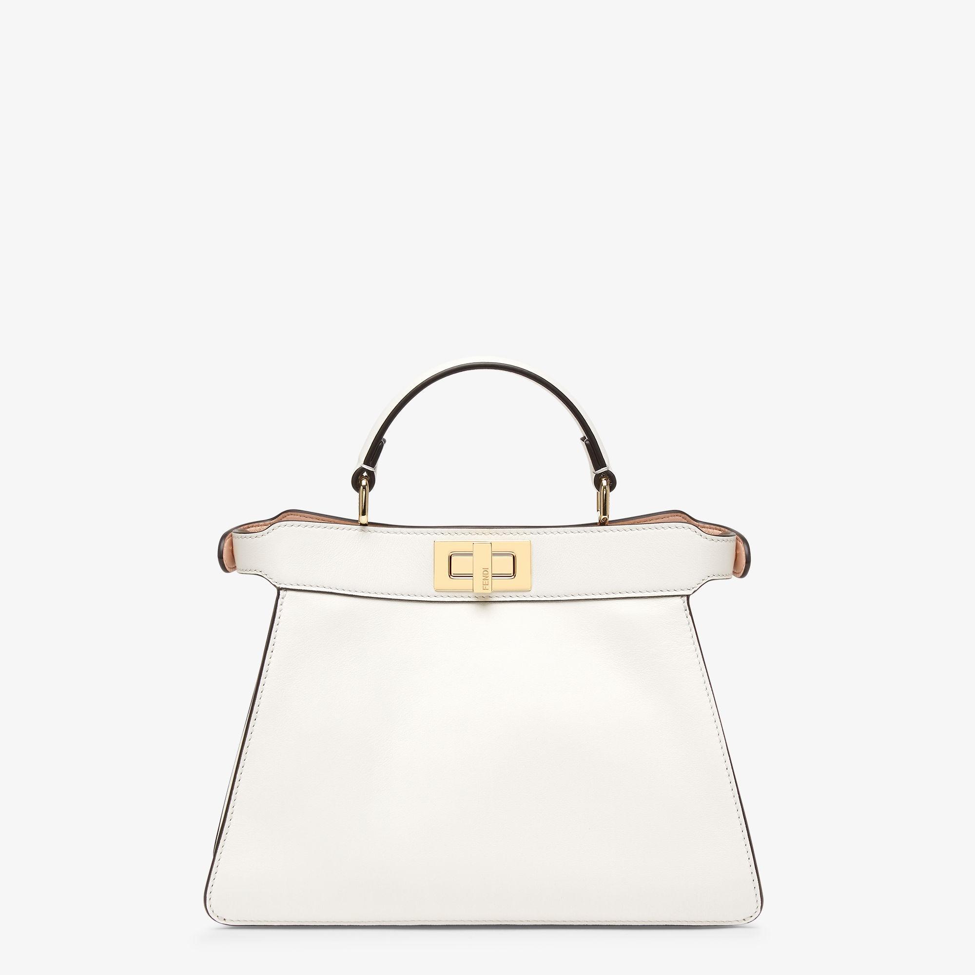 Peekaboo ISeeU SmallWhite leather bag Product Image