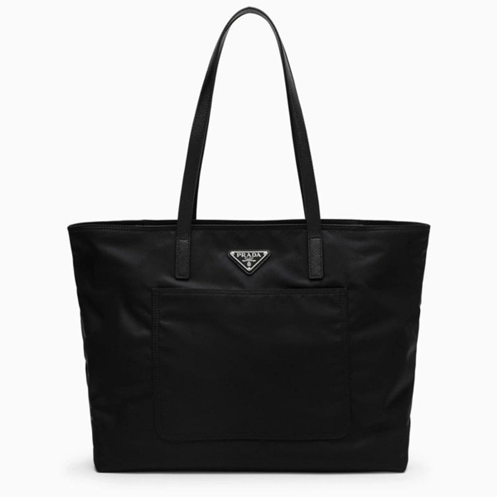 Re-nylon Embroidered Tote Bag In Blue Product Image