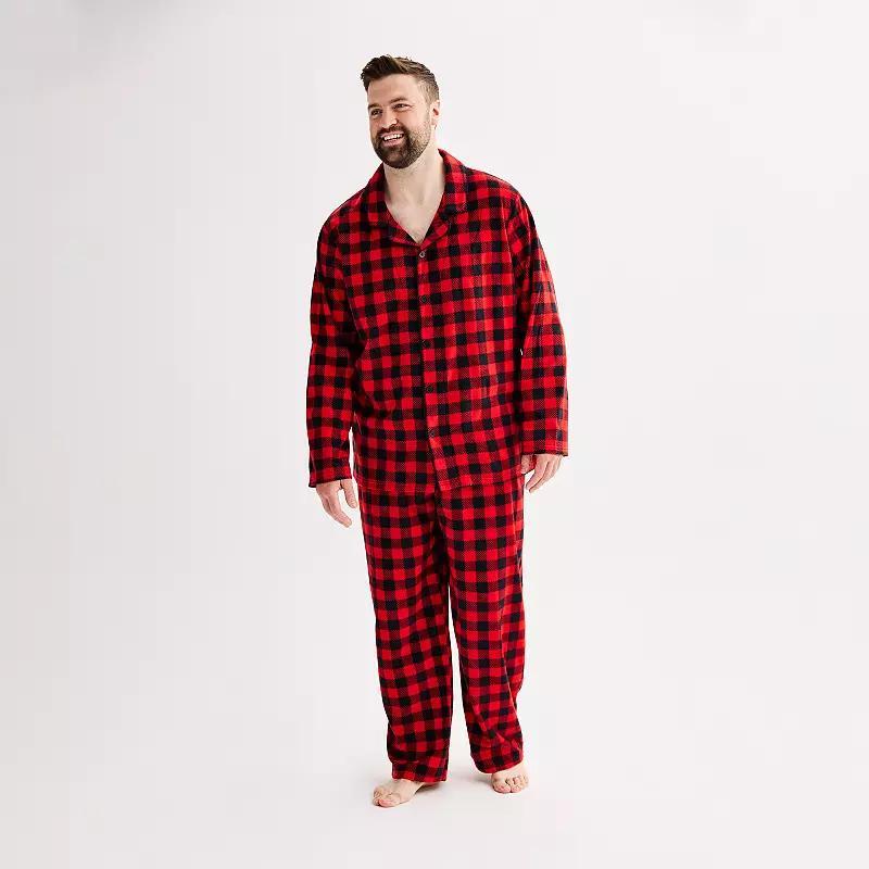 Big & Tall Jammies For Your Families Merry & Bright Buffalo Plaid Notch Pajama Top & Pajama Bottoms Set, Mens Product Image