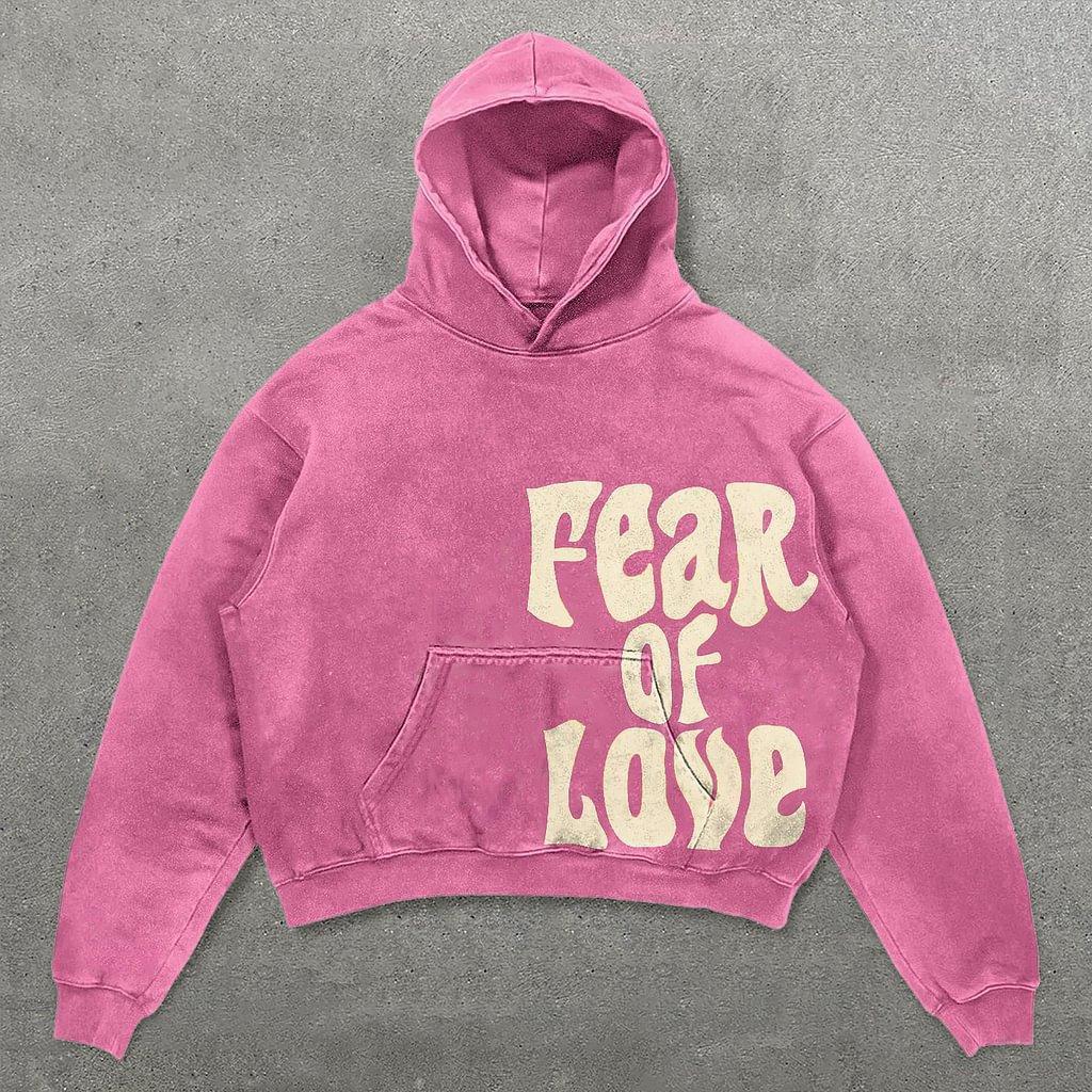 Sopula Fear Of Love Graphic Print Side Pockets Hoodie Product Image