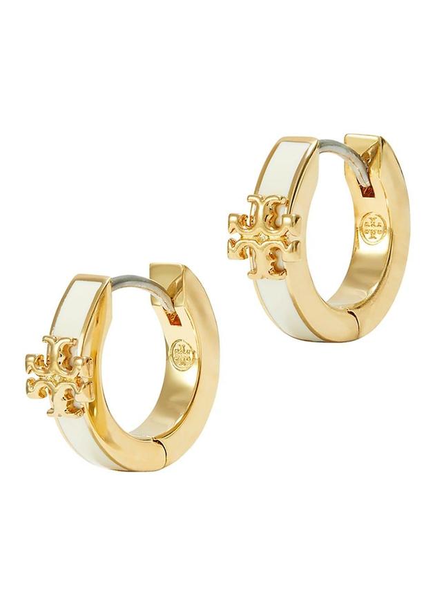 Tory Burch Kira Enamel Huggie Earrings Product Image