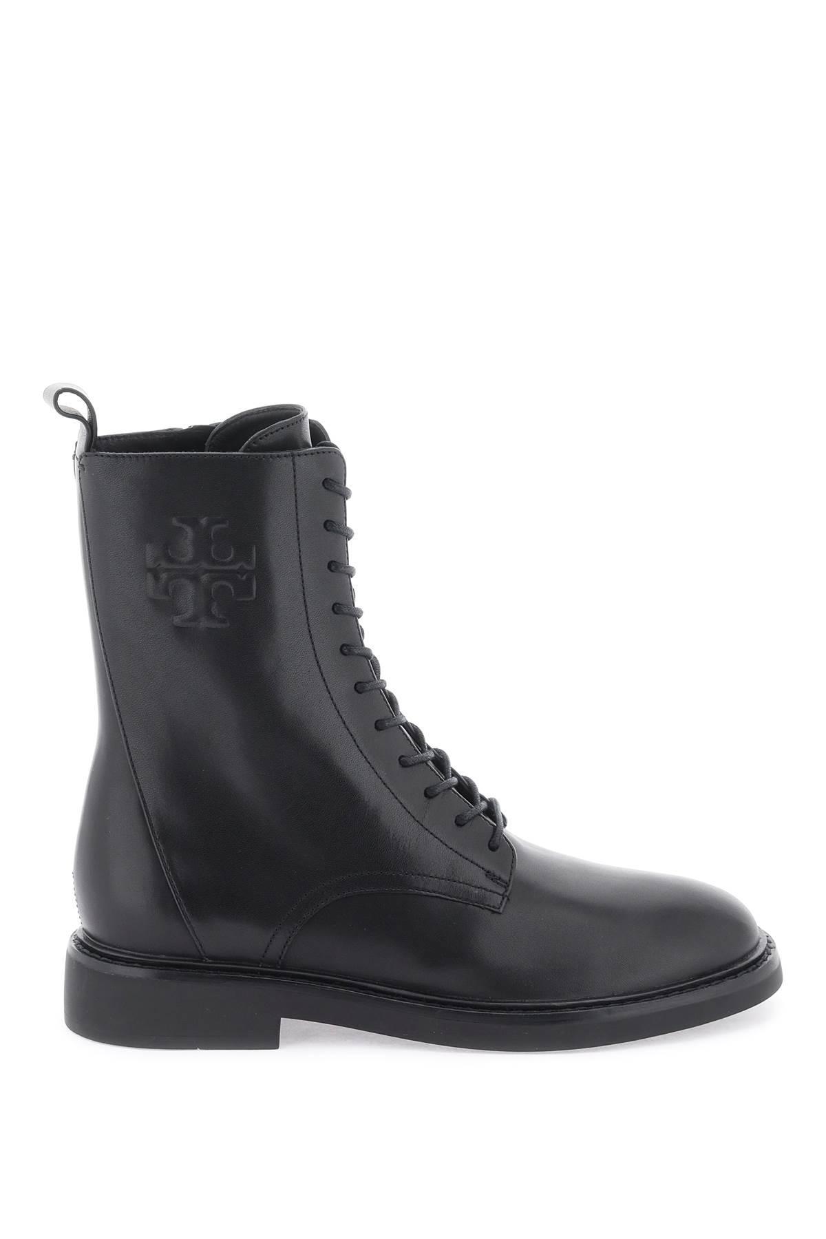 TORY BURCH Double T Combat Boots In Black Product Image