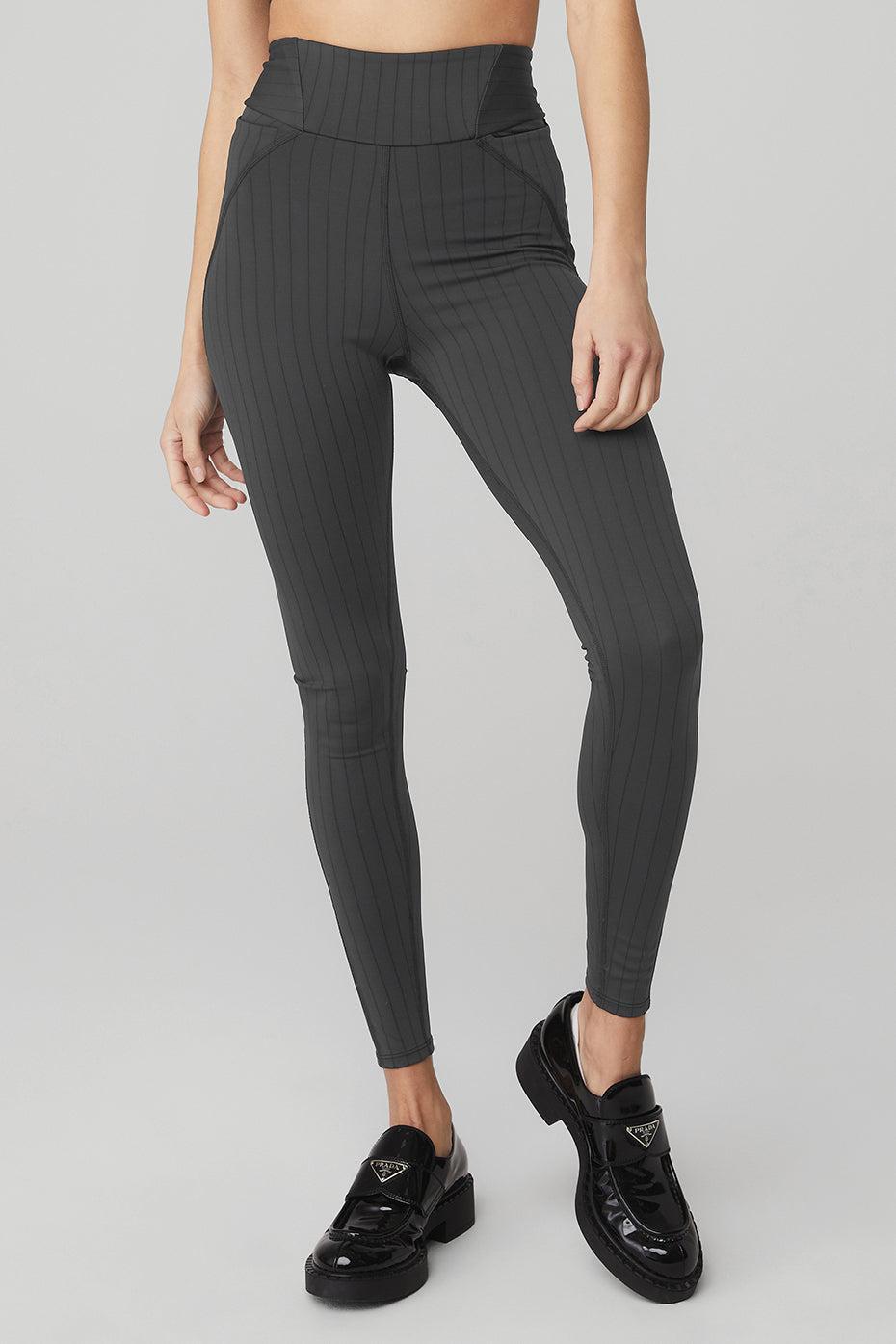 Pinstripe Jacquard Extreme High-Waist Legging - Anthracite/Black Female product image