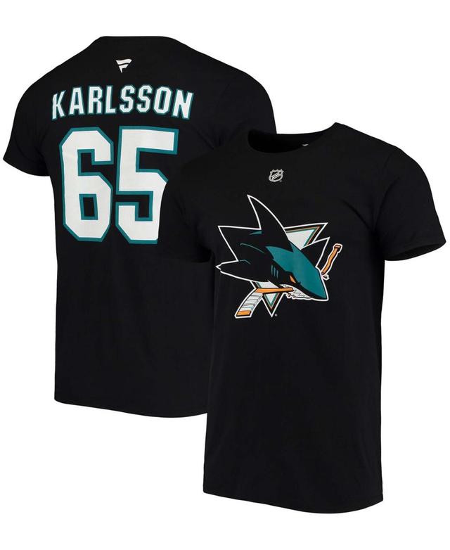 Majestic Erik Karlsson San Jose Sharks Mens Authentic Stack Name & Number T-Shirt Product Image