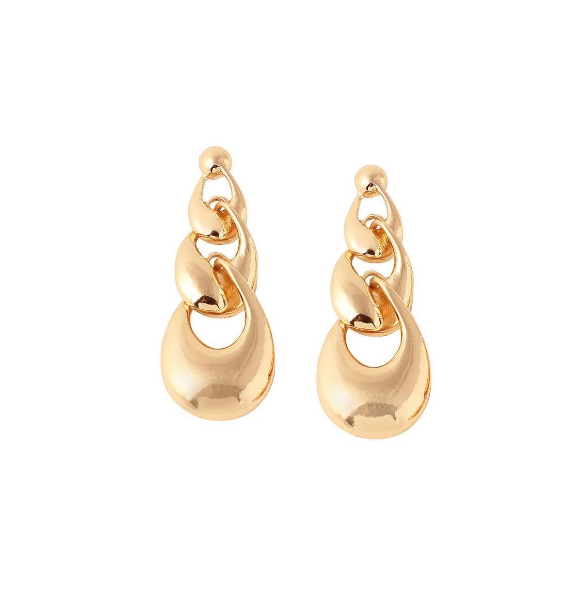 Sohi Womens White Chainlink Drop Earrings Product Image