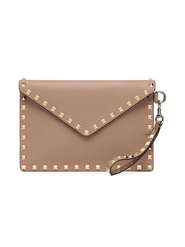 Womens Rockstud Grainy Calfskin Pouch Product Image