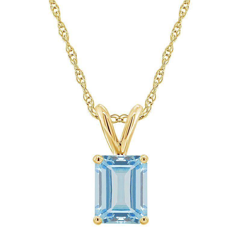 Aquamarine (1-3/8 ct. t.w.) Pendant Necklace in 14K Yellow Gold Product Image