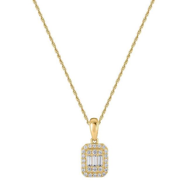 10k Gold 1/5 Carat T.W. Diamond Cluster Pendant Necklace, Womens Product Image