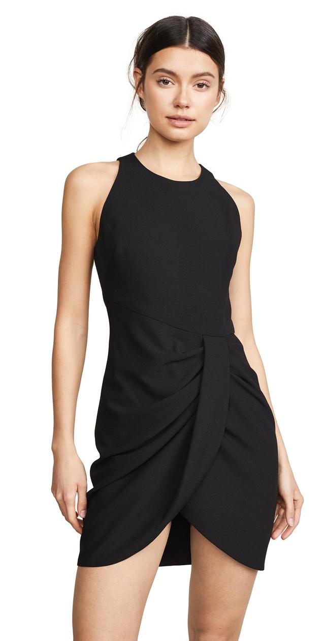 Black Halo Brett Drape Crepe Minidress Product Image