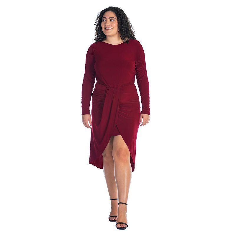 24seven Comfort Apparel Plus Long Sleeve Maxi Dress Product Image