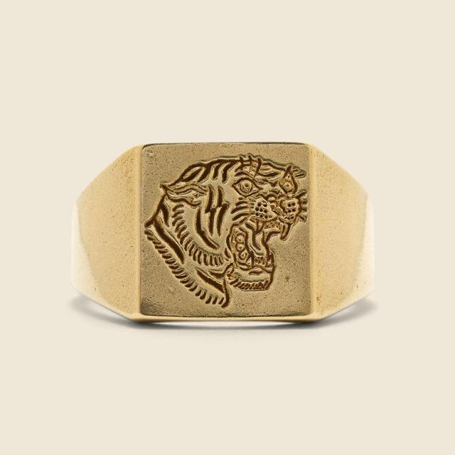 Tiger Signet Ring - Brass Product Image