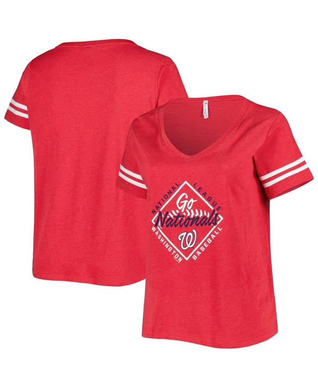 Womens Soft As A Grape Red Washington Nationals Plus Size V-Neck Jersey T-shirt Product Image