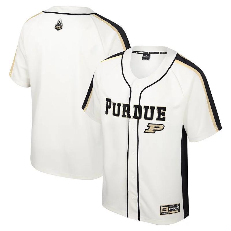 Mens Colosseum Cream Purdue Boilermakers Ruth Button-Up Baseball Jersey Product Image