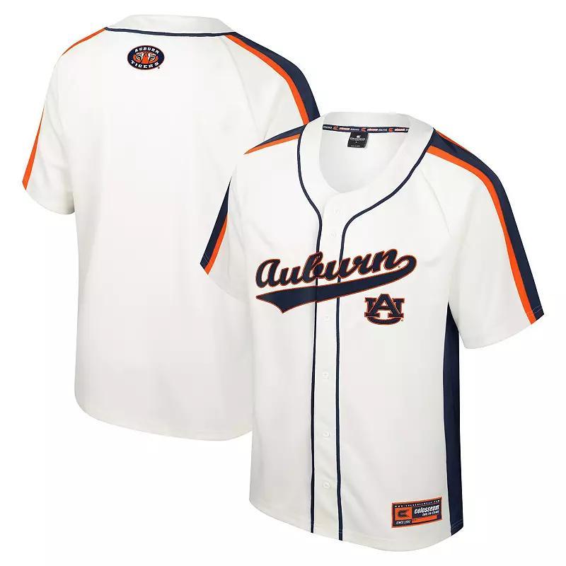 Mens Colosseum Cream Auburn Tigers Ruth Button-Up Baseball Jersey Product Image