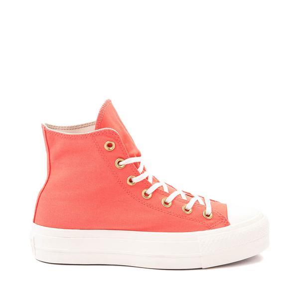 Womens Converse Chuck Taylor All Star Lift Hi Sneaker - Watermelon Slushy / Egret / White Product Image