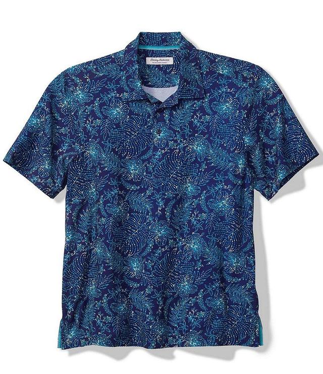 Tommy Bahama Big & Tall Bahama Coast Azul Burst Short Sleeve Polo Shirt Product Image