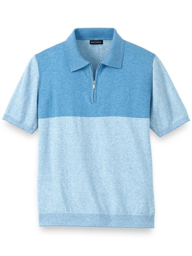 Cotton Blend Quarter Zip Polo Product Image