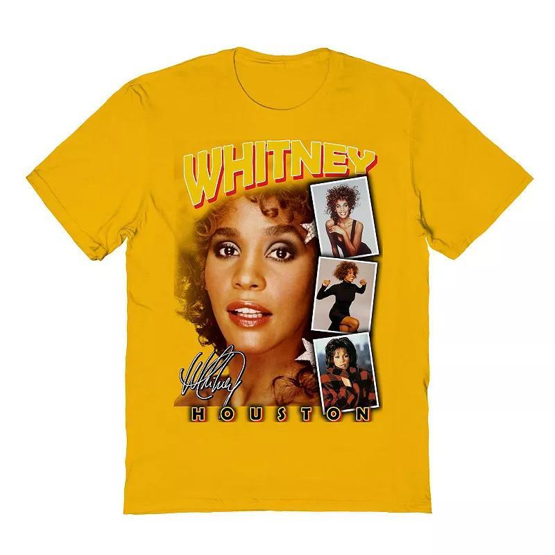 Mens Whitney Houston Photo Collage Graphic Tee Beig/Green Product Image