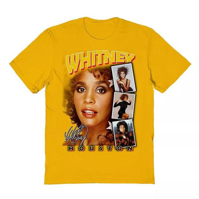 Mens Whitney Houston Photo Collage Graphic Tee Beig/Green Product Image